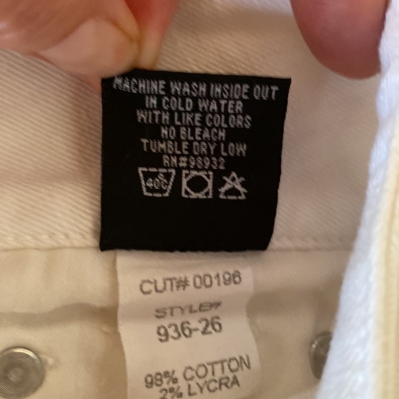 Red Engine White Crop/Capri jeans Size 29 - Picture 10 of 10